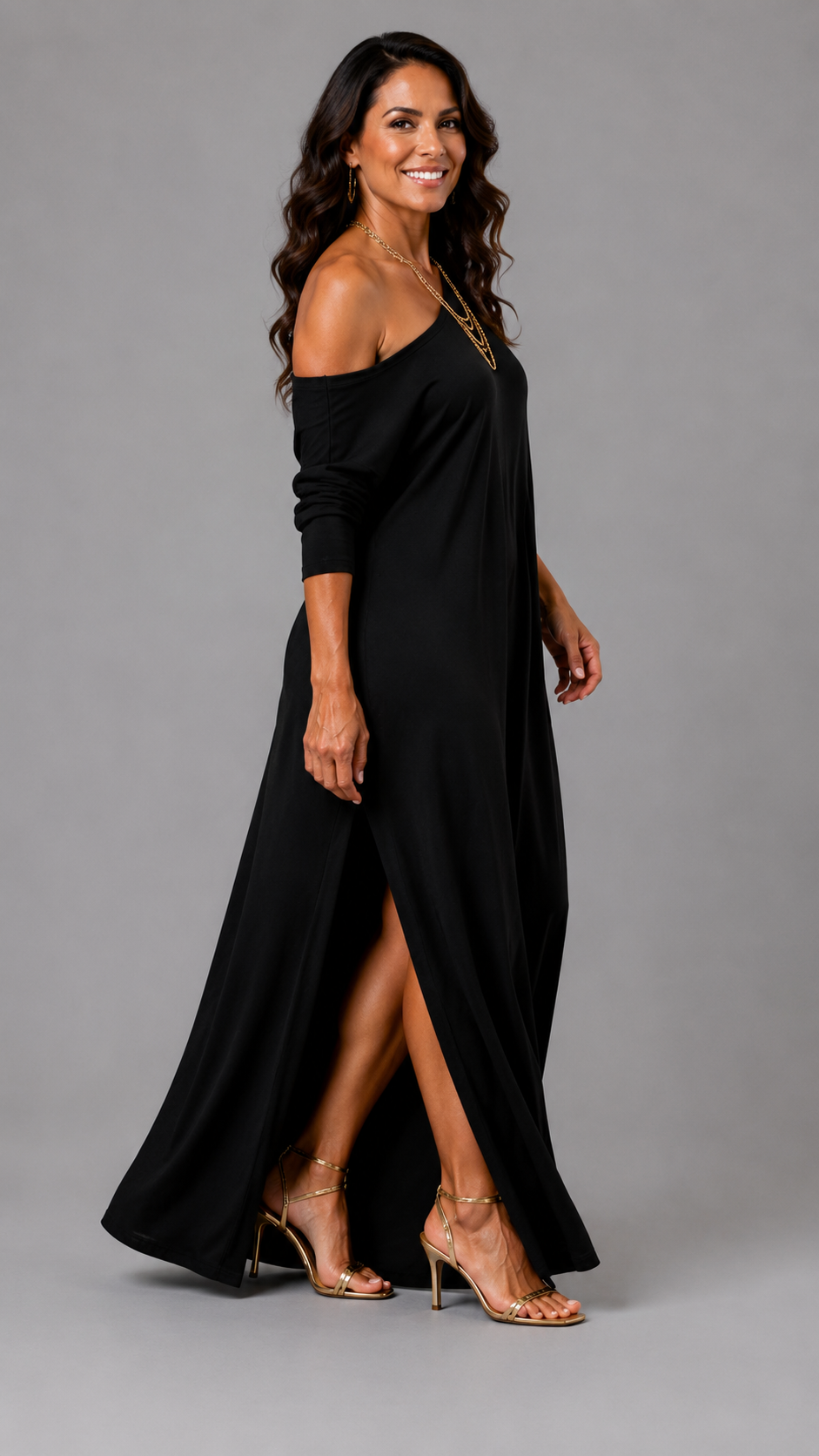 Asterelle | Robe Midi Élégante avec Fente Latérale